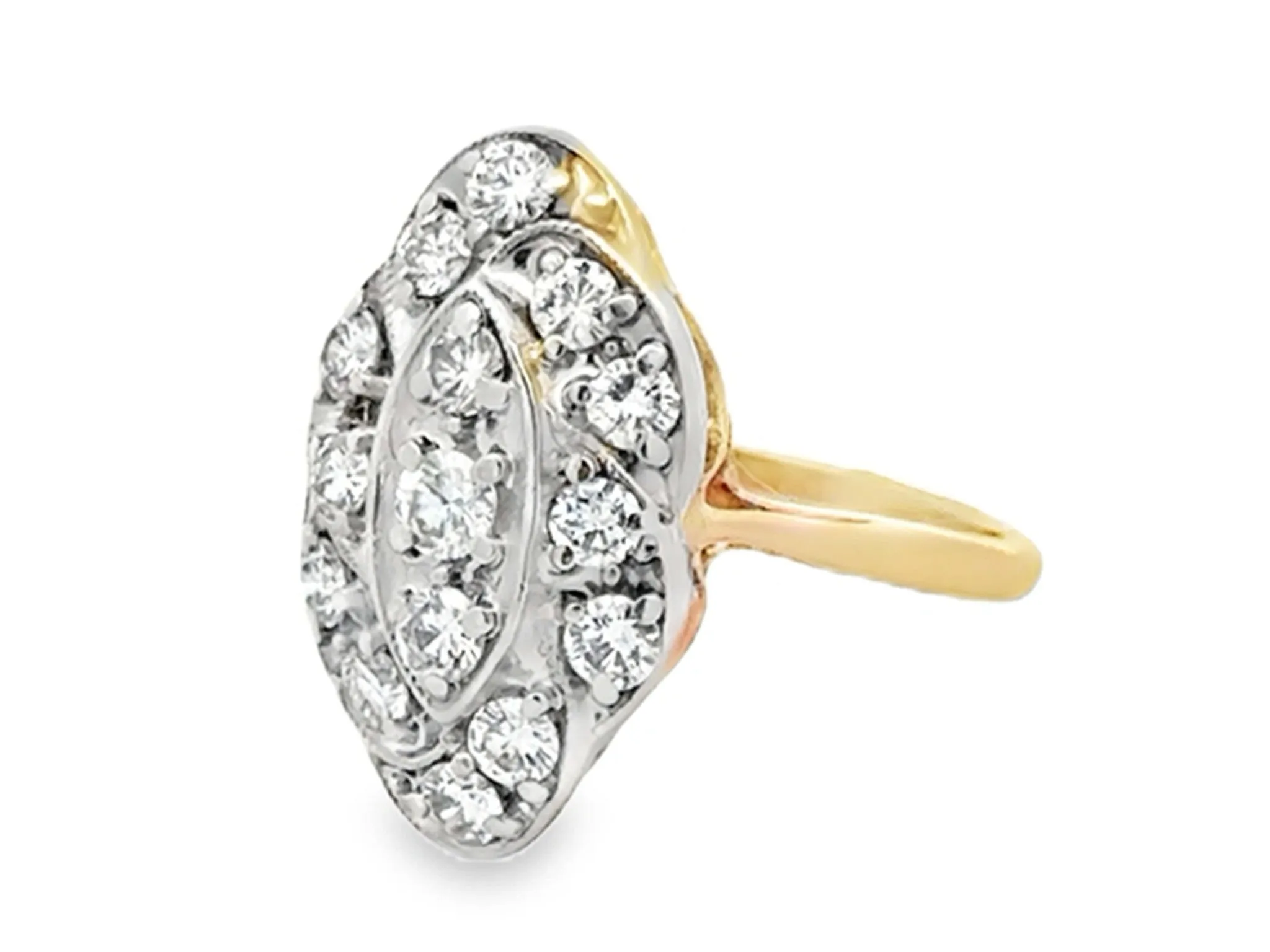 Vintage Diamond Ring 14k Yellow and White Gold