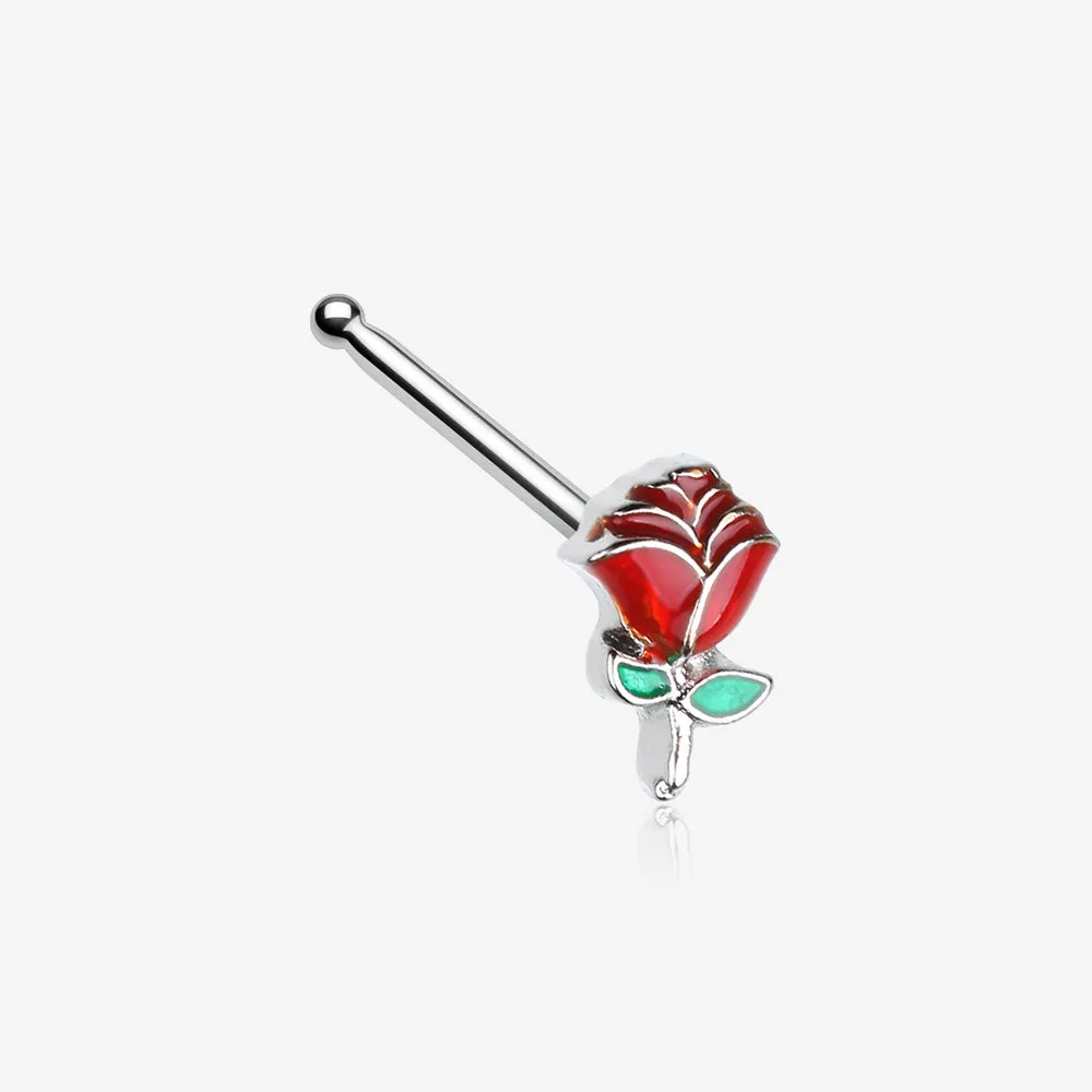 Vintage Enchanted Stem of Rose Nose Stud Ring