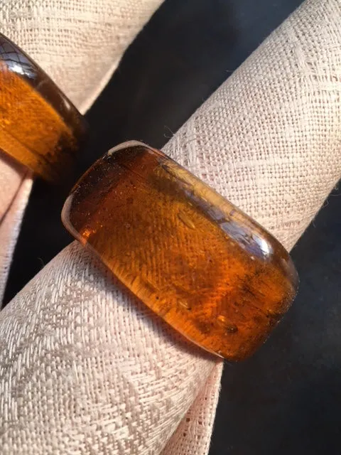 vintage handblown napkin rings - set of 8