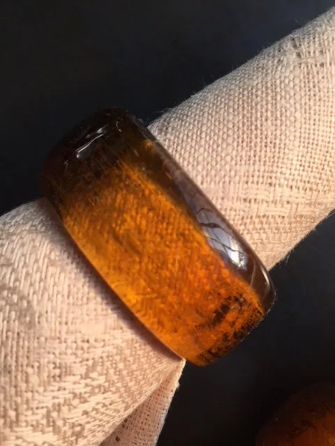 vintage handblown napkin rings - set of 8