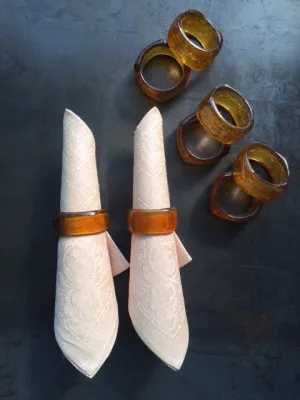 vintage handblown napkin rings - set of 8