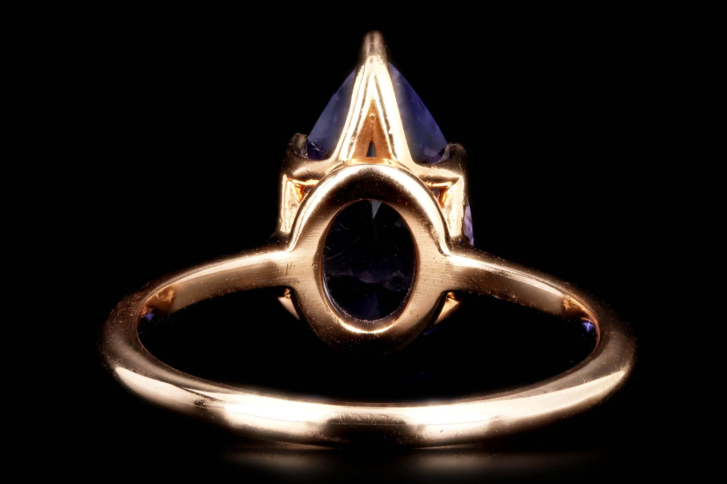 Vintage Inspired 18K Rose Gold 2.14 Carat Pear Tanzanite Solitaire Ring