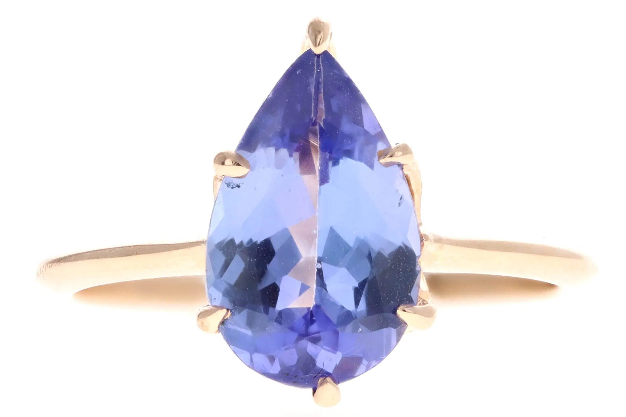 Vintage Inspired 18K Rose Gold 2.14 Carat Pear Tanzanite Solitaire Ring