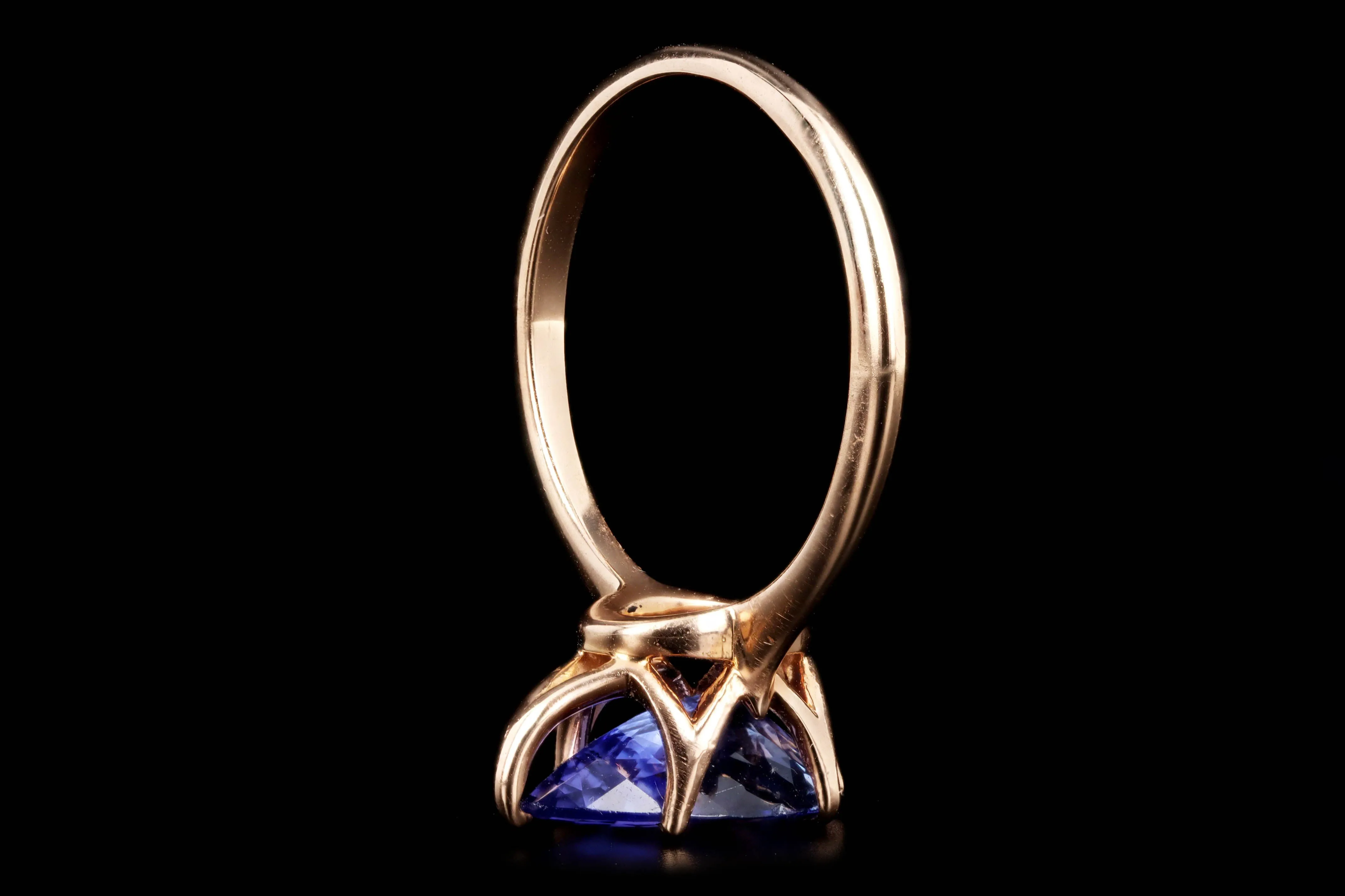 Vintage Inspired 18K Rose Gold 2.14 Carat Pear Tanzanite Solitaire Ring