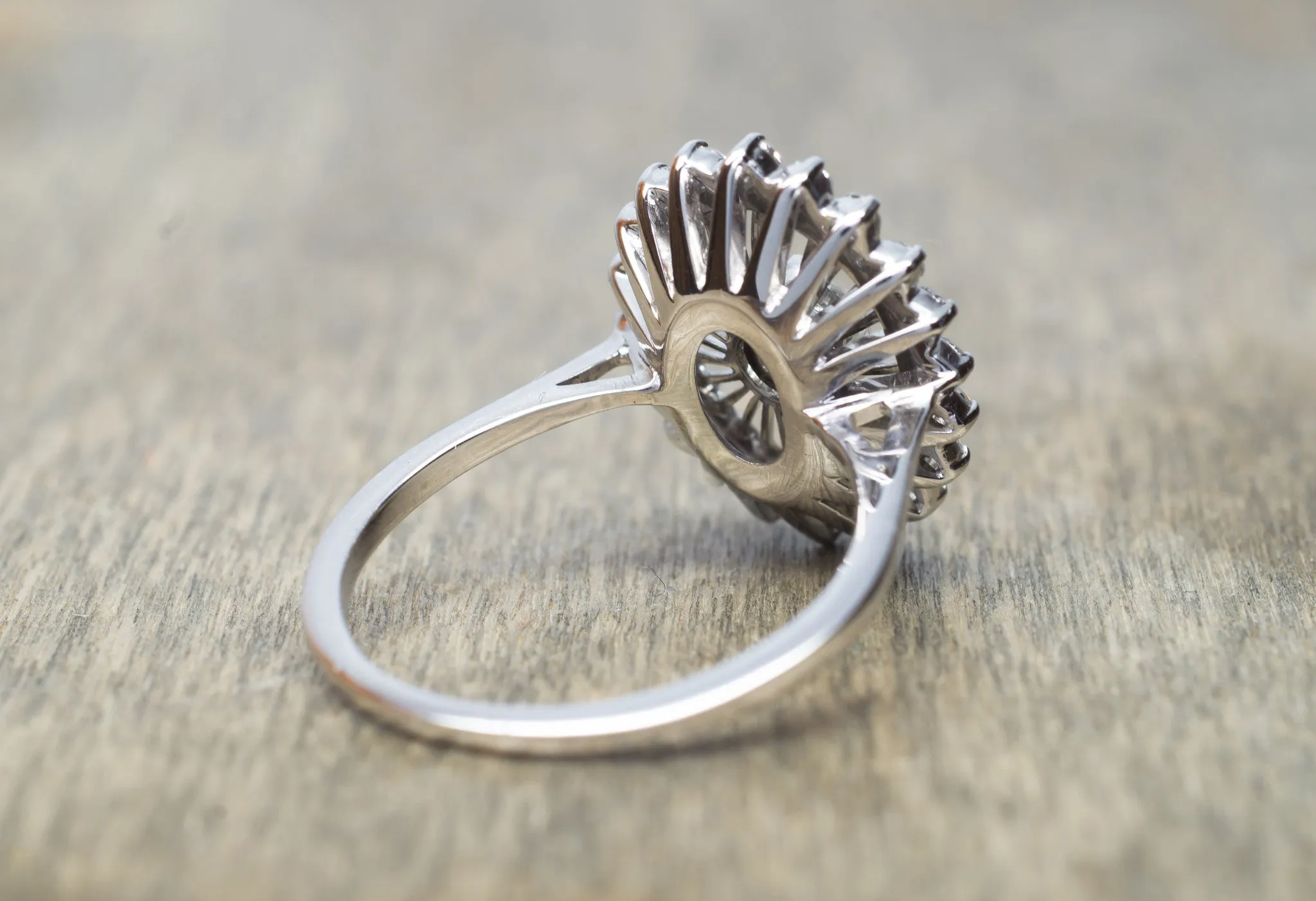 VINTAGE JABEL WHITE GOLD DIAMOND COCKTAIL RING