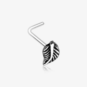 Vintage Leaf Icon L-Shaped Nose Ring