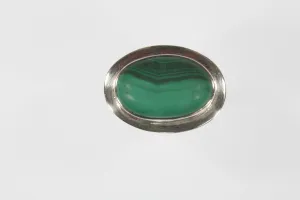 Vintage Malachite Sterling Silver Ring (Size 7.75)