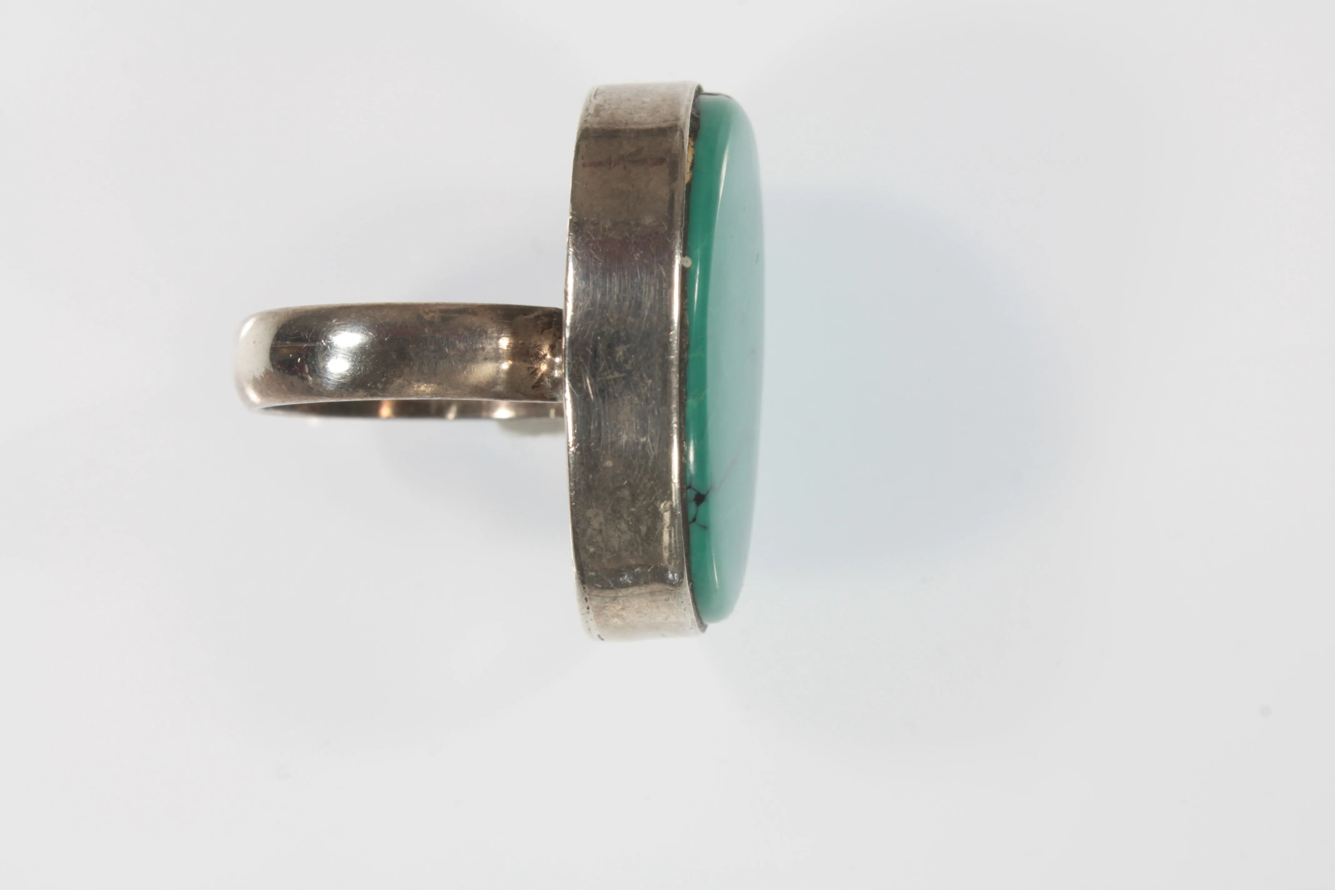 Vintage Navajo Sterling Silver & Turquoise Ring Sz 5.25
