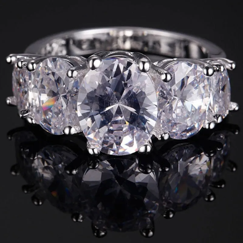 Vintage Purple Alexandrite Ring Silver Women Engagement Jewelry
