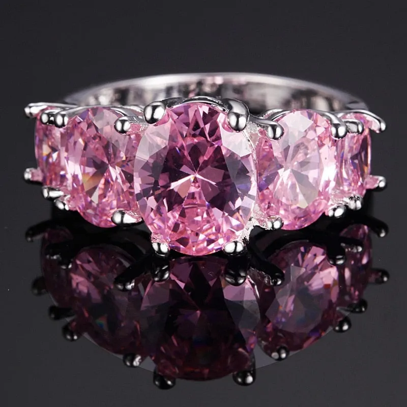 Vintage Purple Alexandrite Ring Silver Women Engagement Jewelry