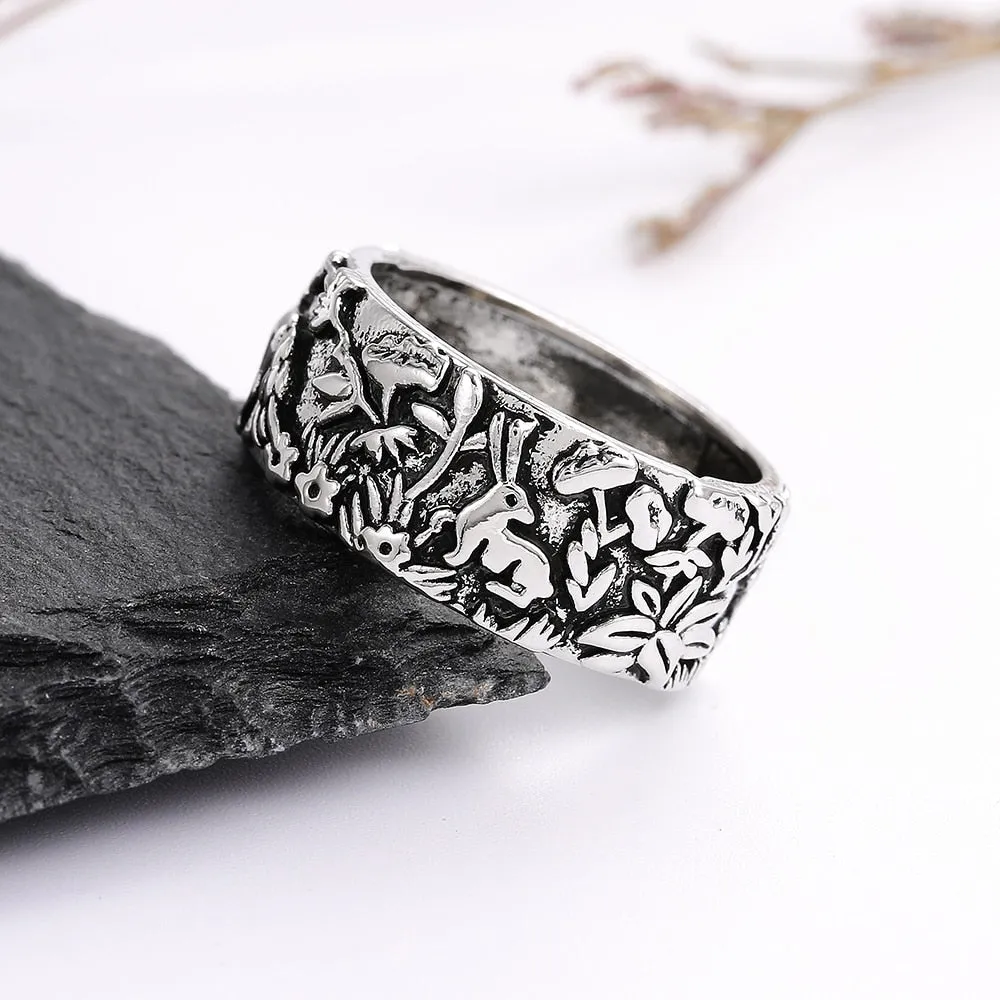 Vintage Retro Jewelry Ring Women Birthday Party Accessories Simple Versatile