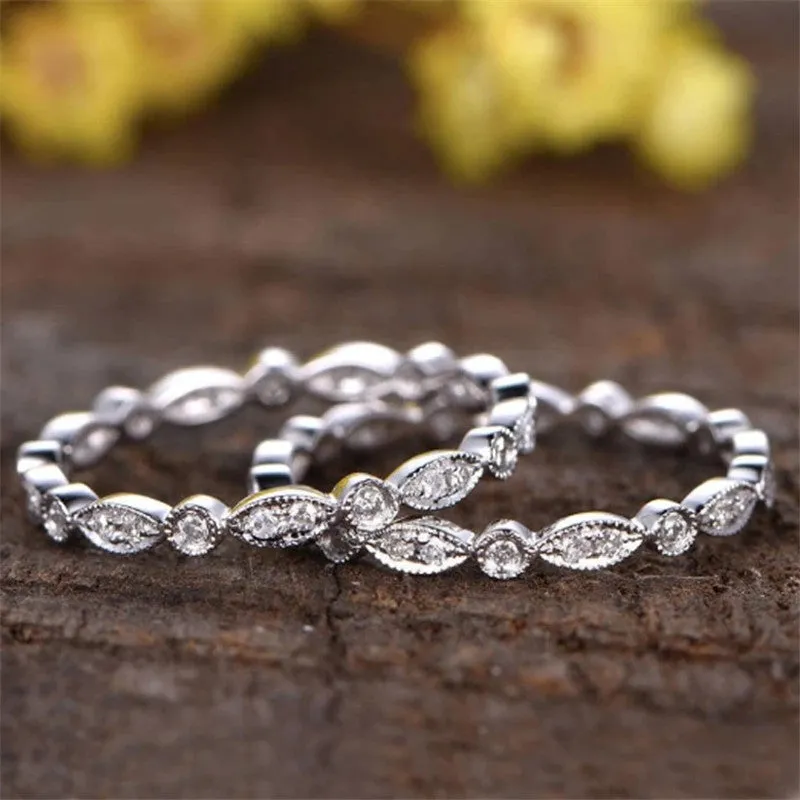 Vintage Round Cut Created Diamond Full Eternity Ring