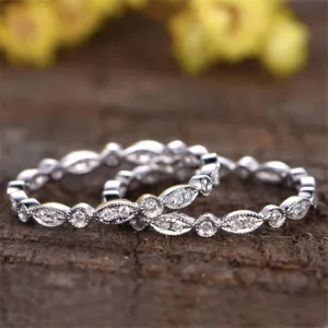 Vintage Round Cut Created Diamond Full Eternity Ring