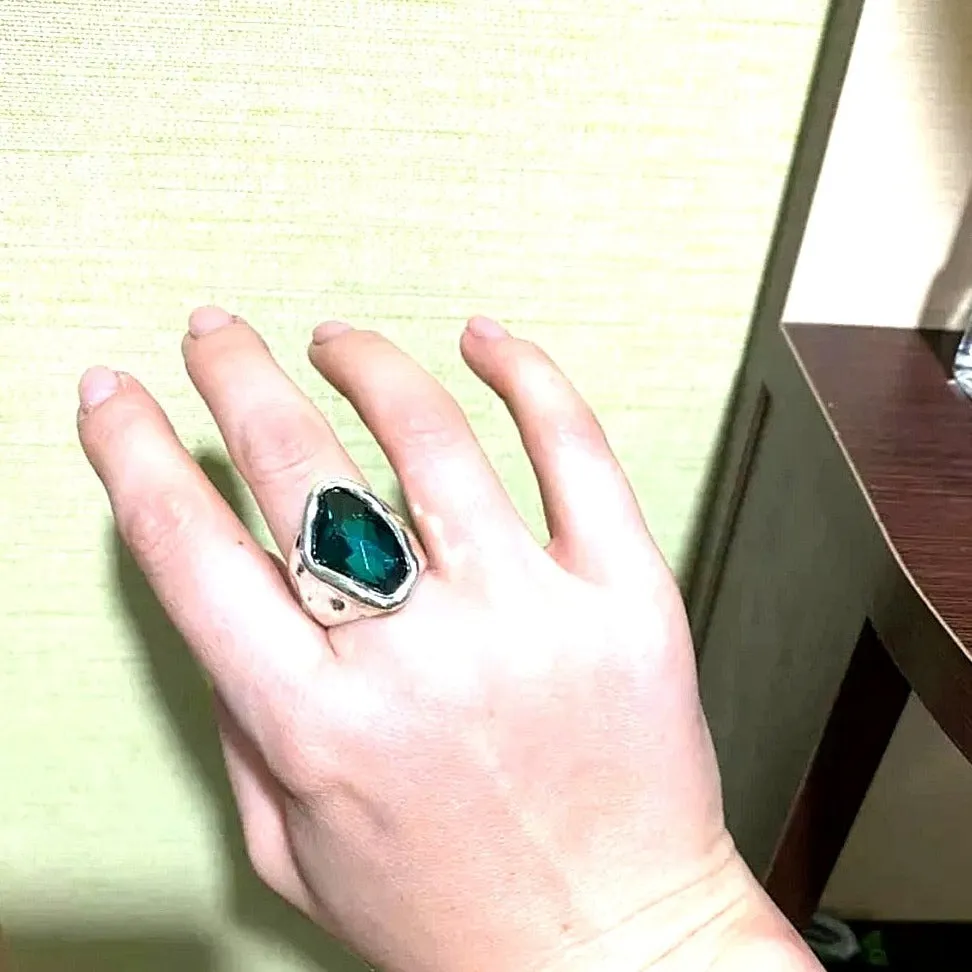 Vintage Silver Zircon Ring For Women Jewelry