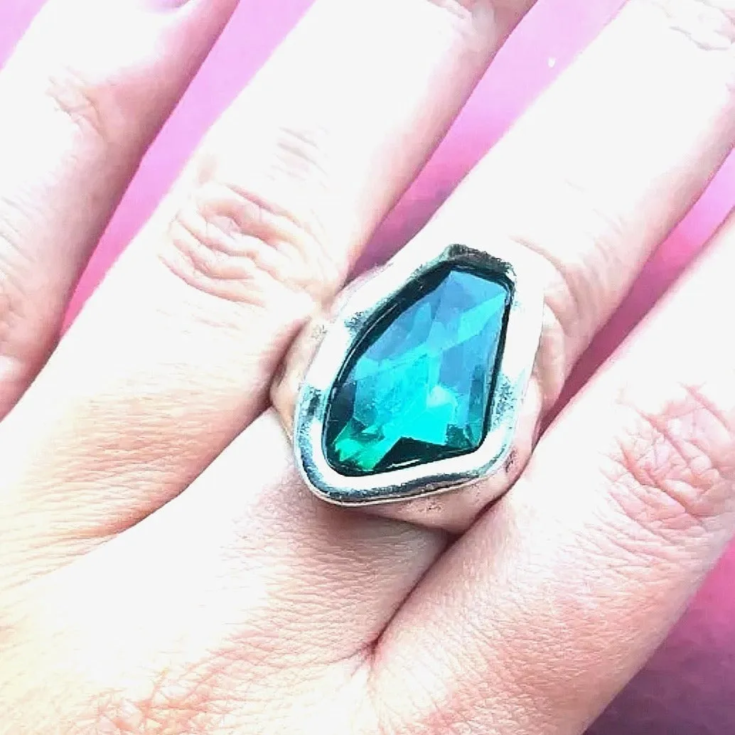 Vintage Silver Zircon Ring For Women Jewelry