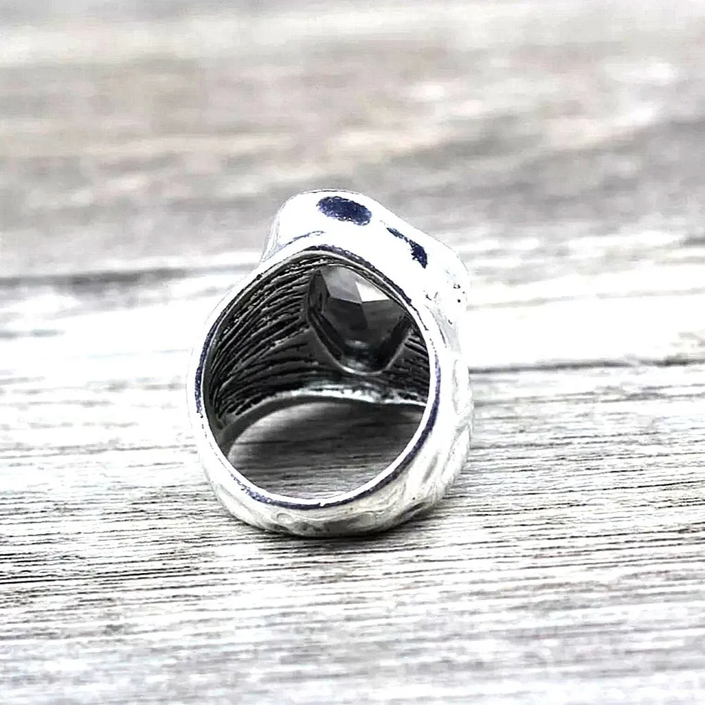Vintage Silver Zircon Ring For Women Jewelry