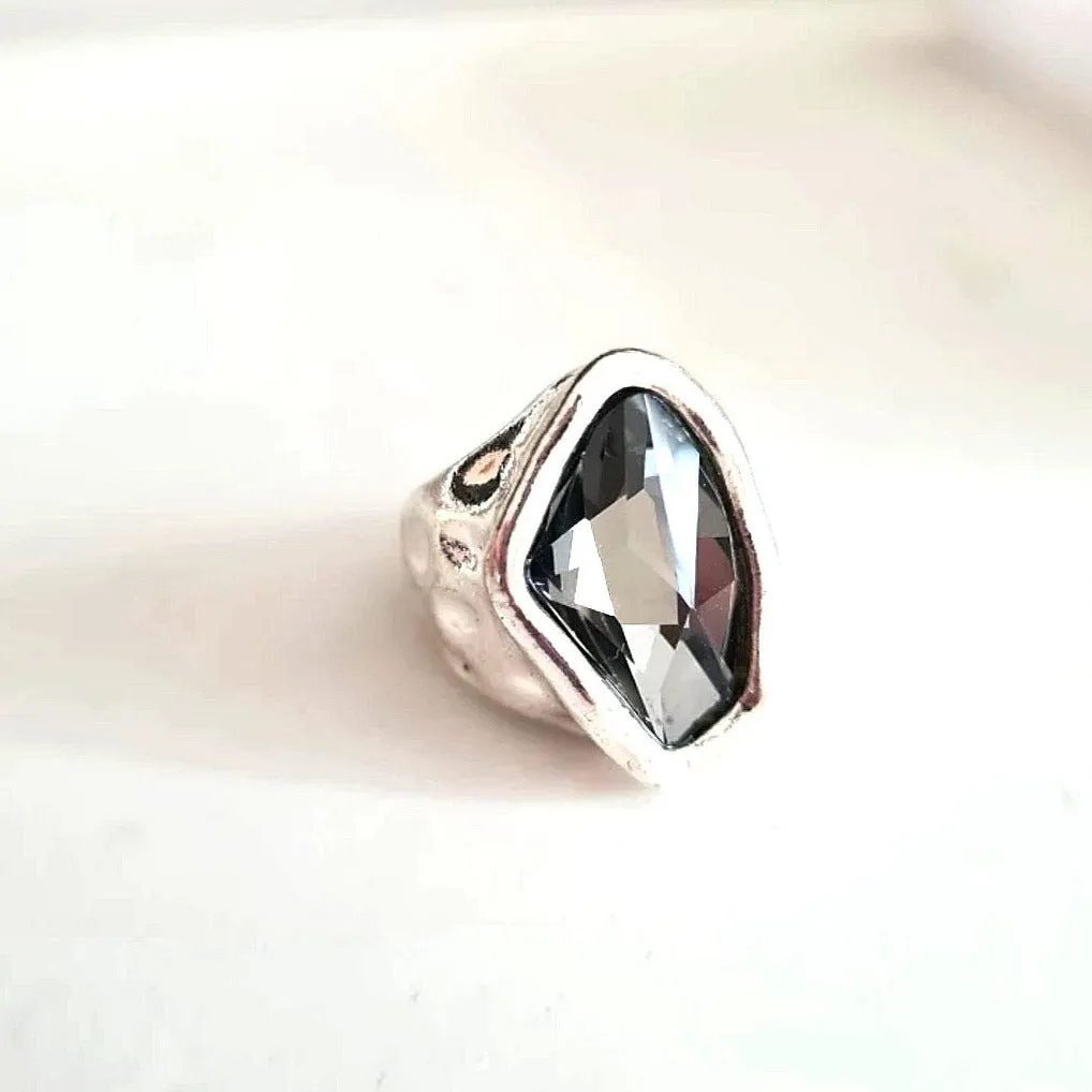 Vintage Silver Zircon Ring For Women Jewelry