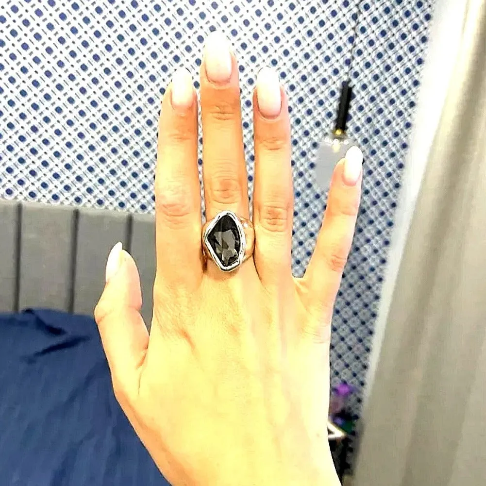Vintage Silver Zircon Ring For Women Jewelry