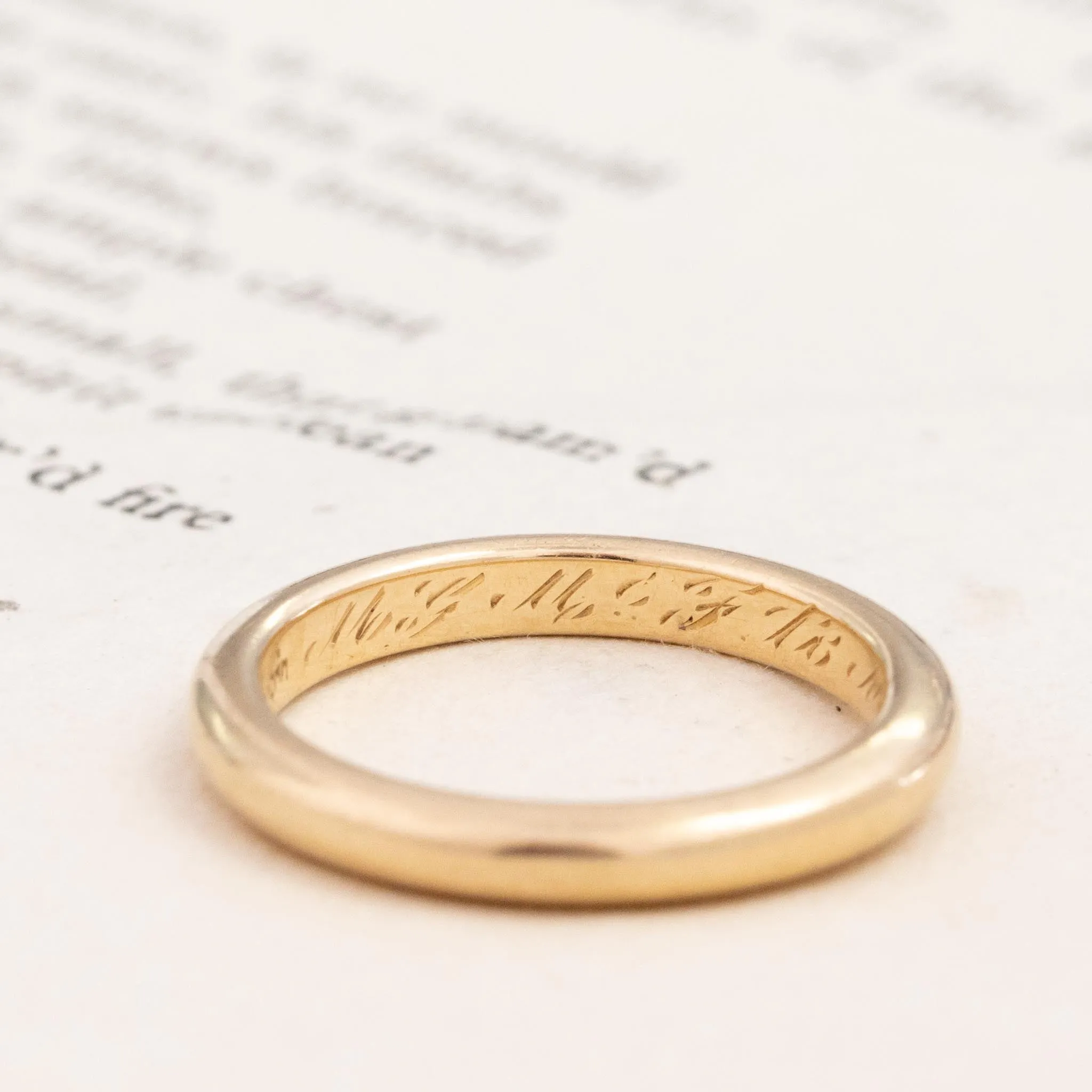 Vintage Slim Wedding Band, 2.5mm