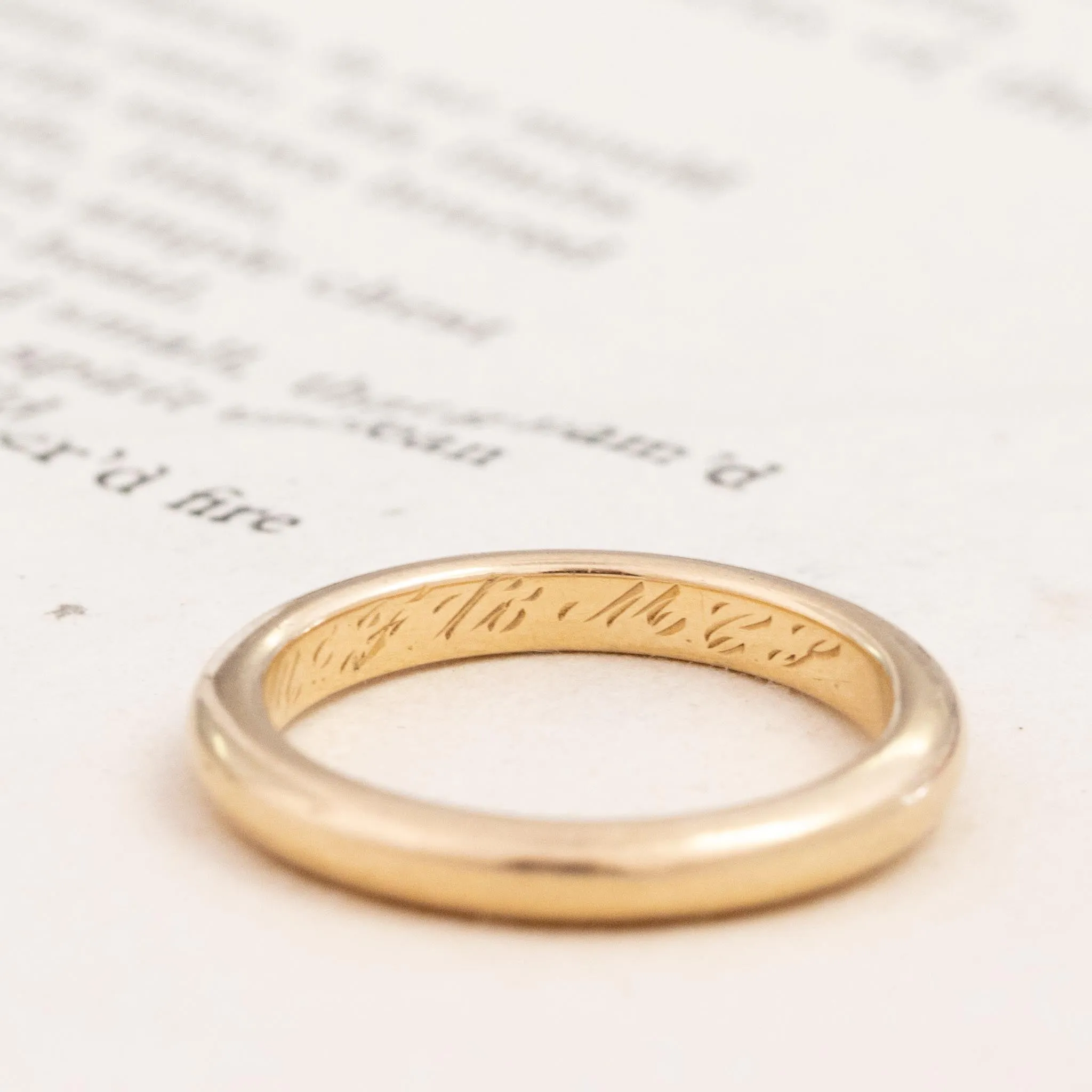 Vintage Slim Wedding Band, 2.5mm