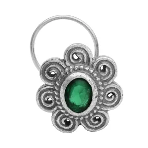 Vintage Style Traditional Nose Pin Unique Black Oxidized Nose Pin For Women Floral Nose Pin