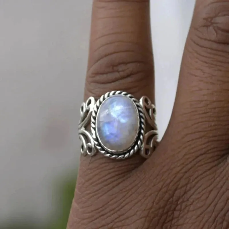 Vintage Two Tone Pearl Ring Women Accessories Girl Party Jewelry