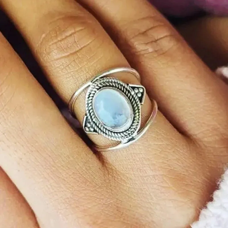 Vintage Two Tone Pearl Ring Women Accessories Girl Party Jewelry