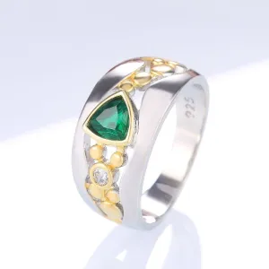 Vintage Two Tone Ring for Women Party Gift Jewelry