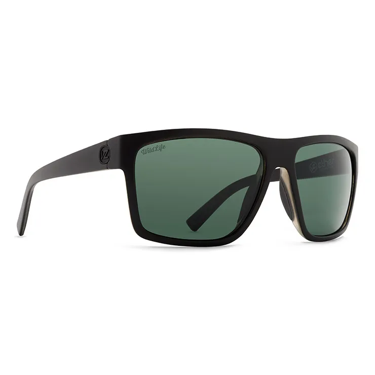VonZipper Dipstick Polarized Sunglasses - Black Satin/Vintage Gray
