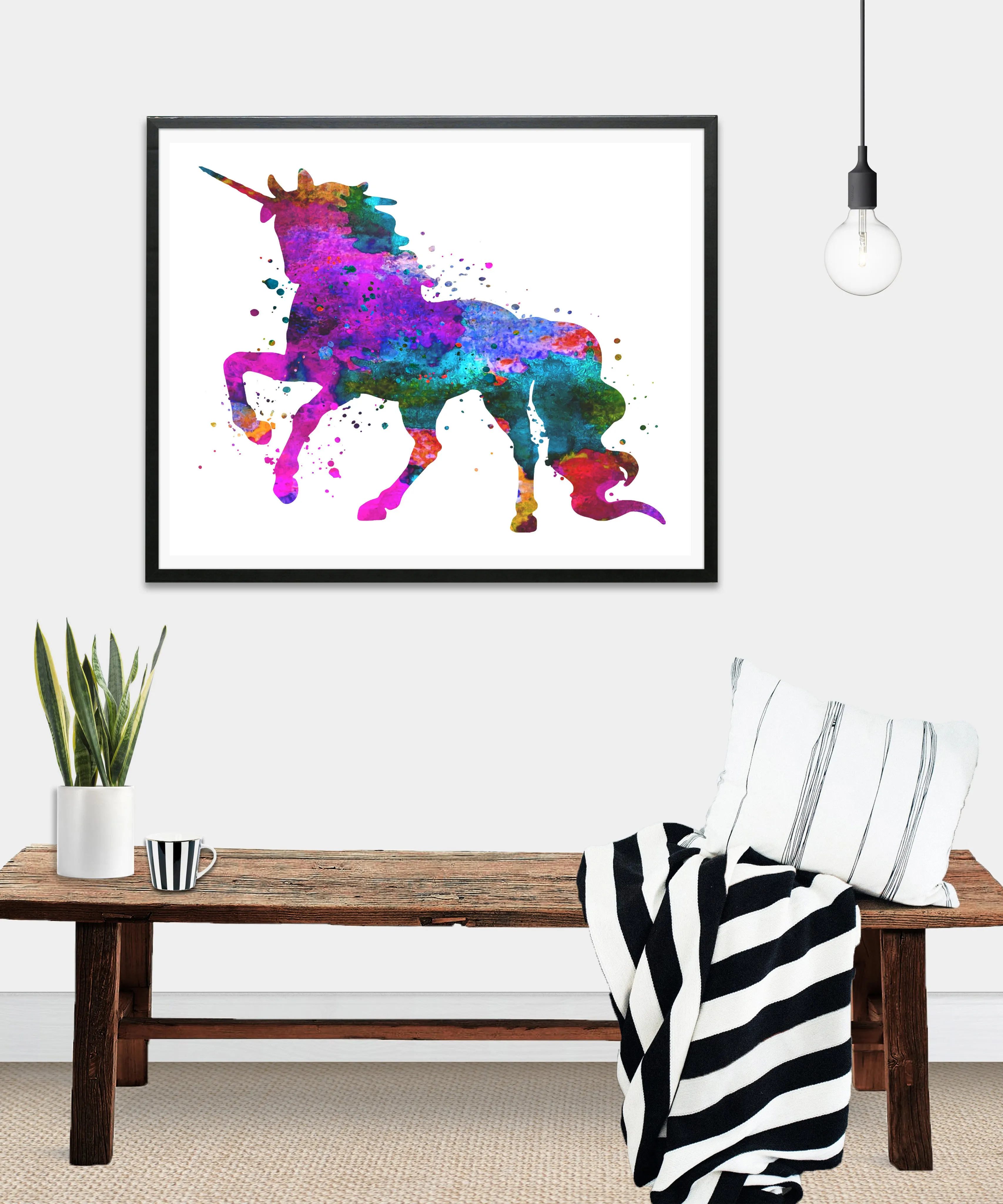 Watercolor Unicorn Art Print - Unframed