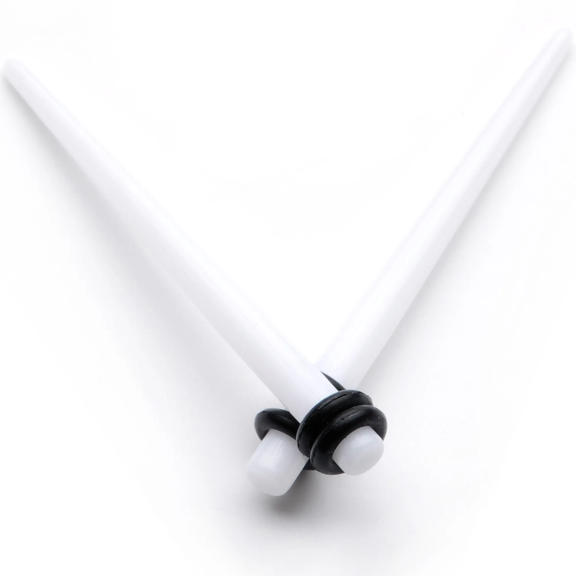 White Acrylic Straight Taper Set Available in Sizes  14 Gauge to 00 Gauge