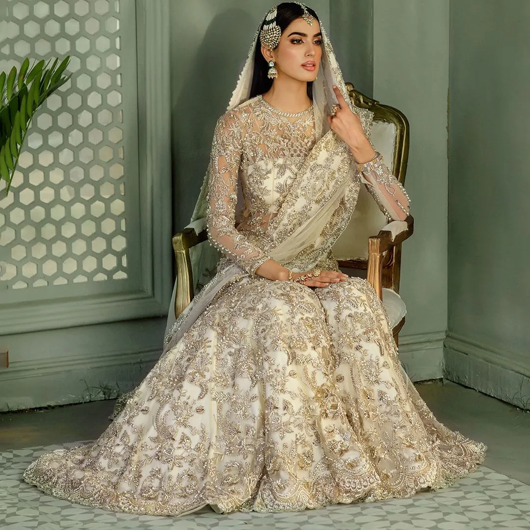 White Nikkah Sharara Shirt Pakistani Wedding Dresses