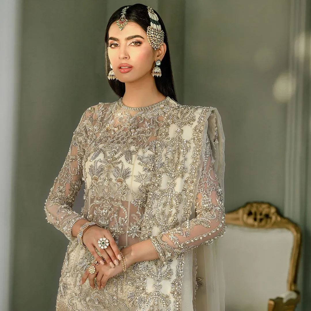 White Nikkah Sharara Shirt Pakistani Wedding Dresses