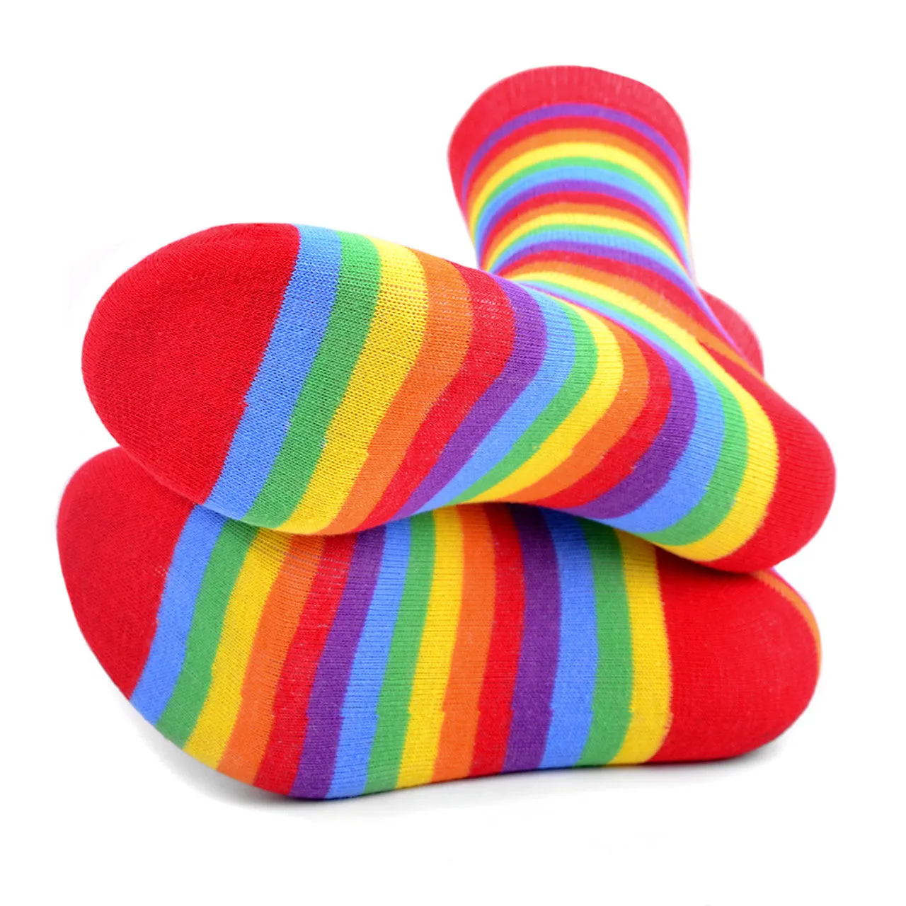 Women's Rainbow Striped Novelty Socks