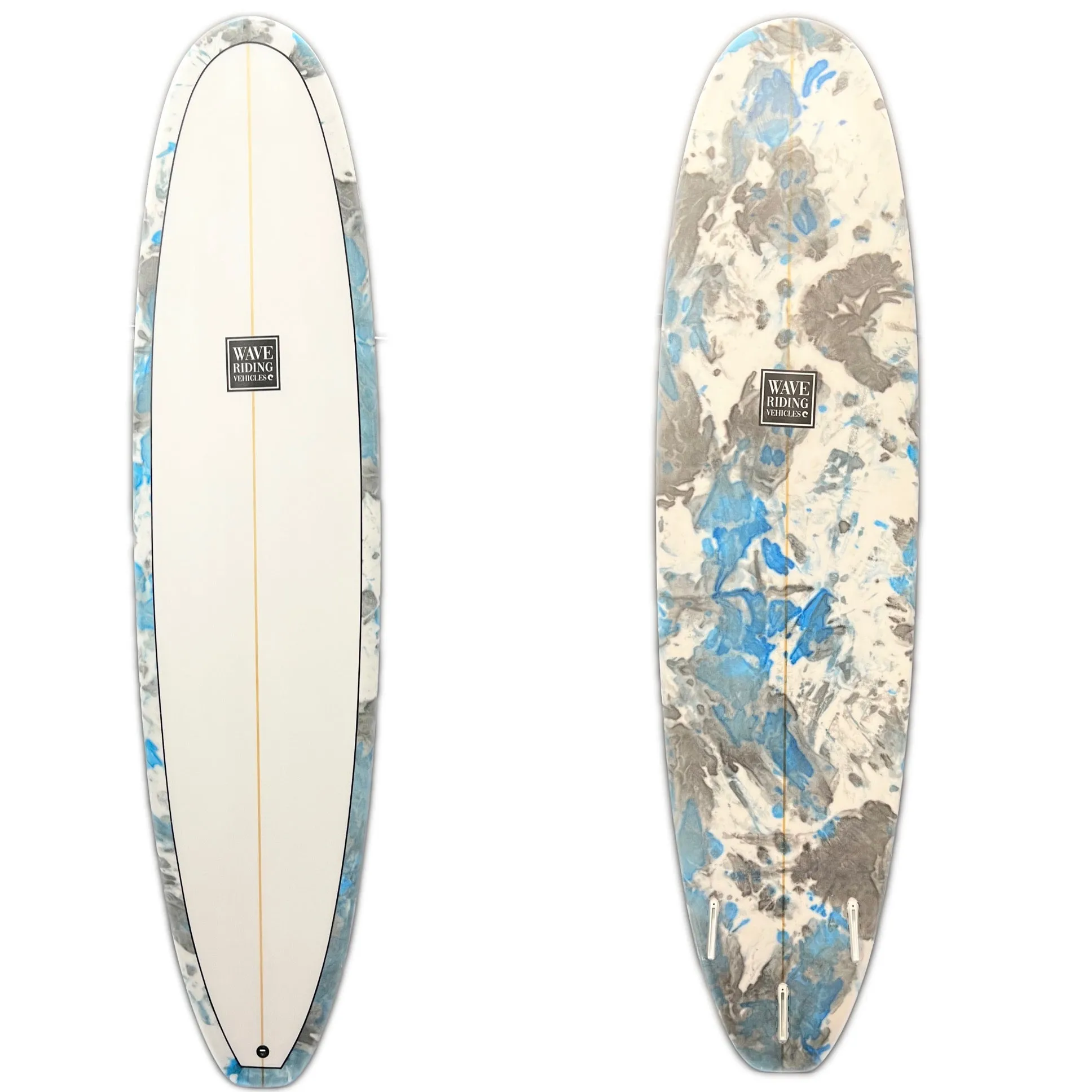 WRV 7'4" Kamp Trident Blue/Grey Splatter Surfboard