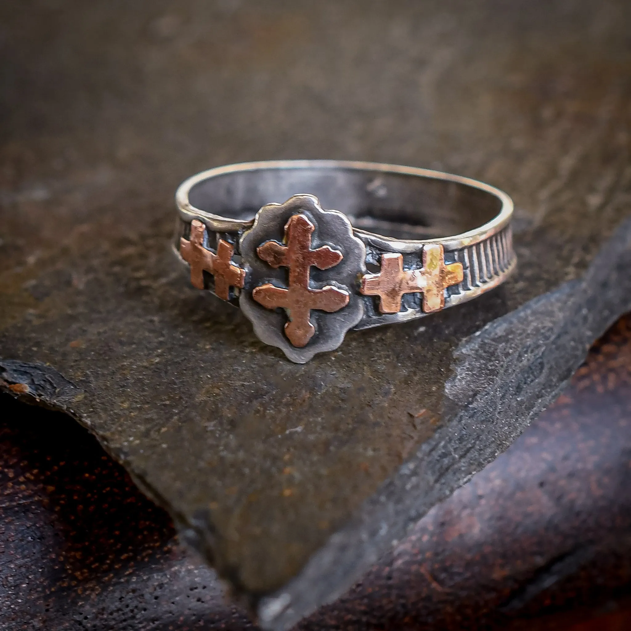WW2 Free France Cross of Lorraine Ring