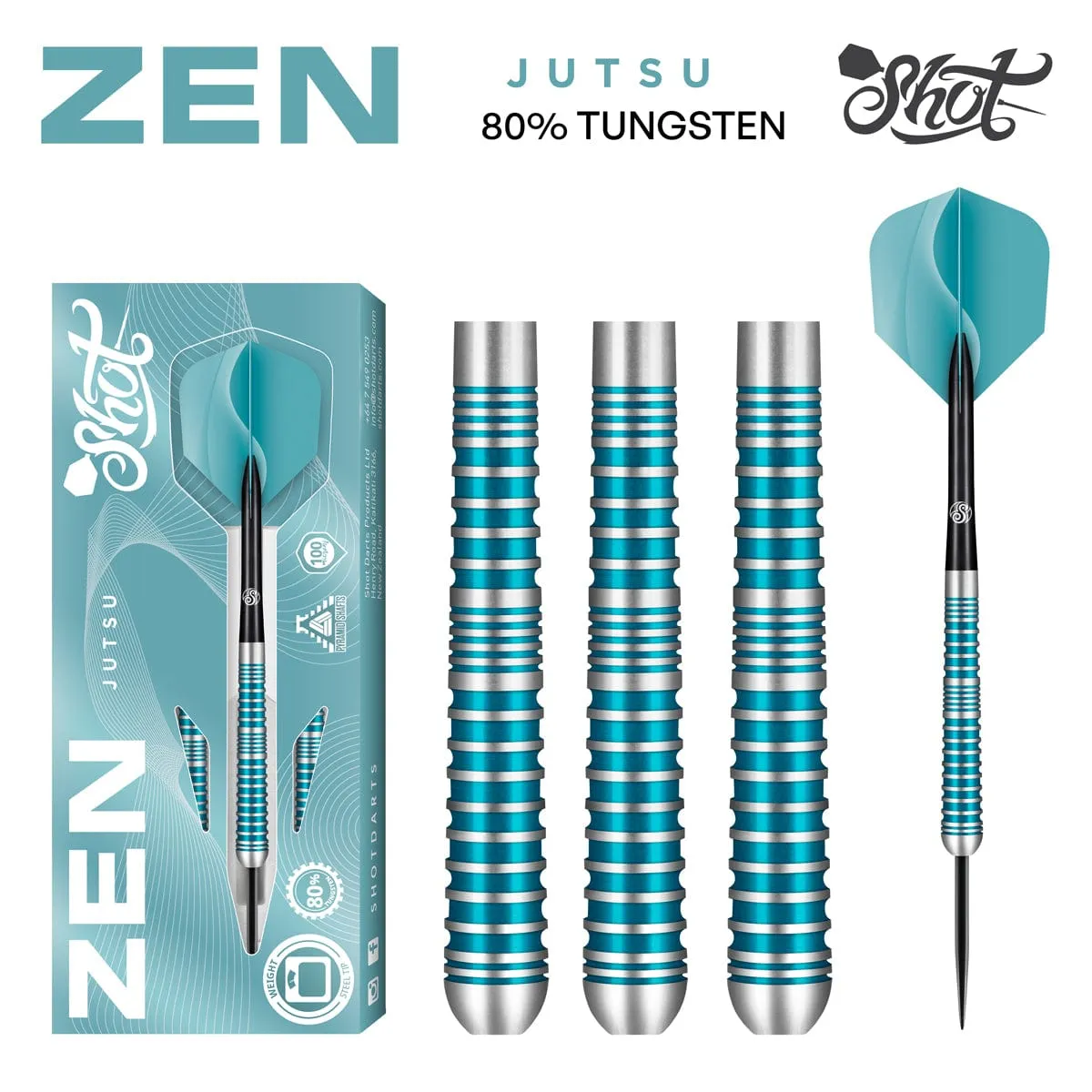 Zen Jutsu 2.0 Steel Tip Dart Set-80% Tungsten Barrels